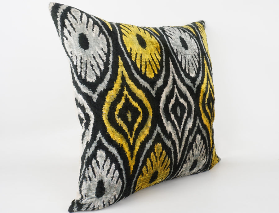 HANDMADE- IKAT SILK/VELVET PILLOWCASE