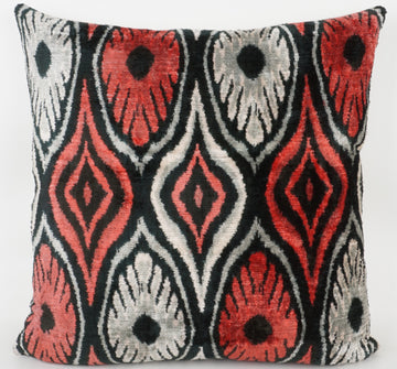HANDMADE- IKAT SILK/VELVET PILLOWCASE