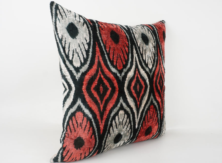 HANDMADE- IKAT SILK/VELVET PILLOWCASE