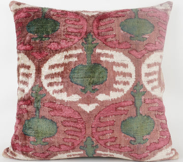 HANDMADE- IKAT SILK/VELVET PILLOWCASE