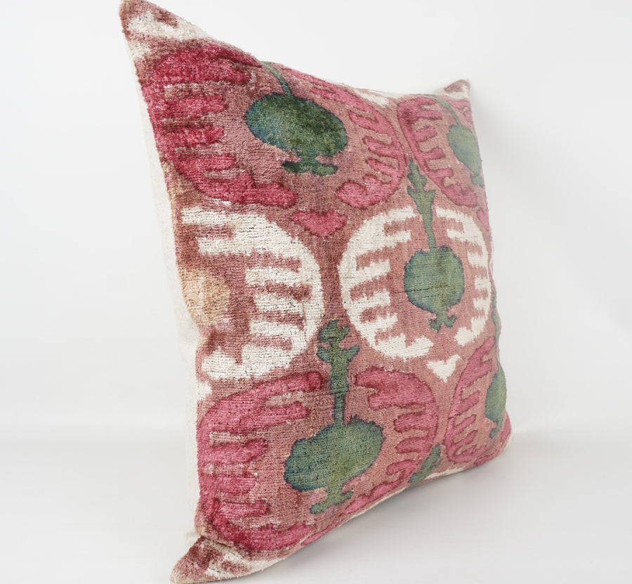 HANDMADE- IKAT SILK/VELVET PILLOWCASE