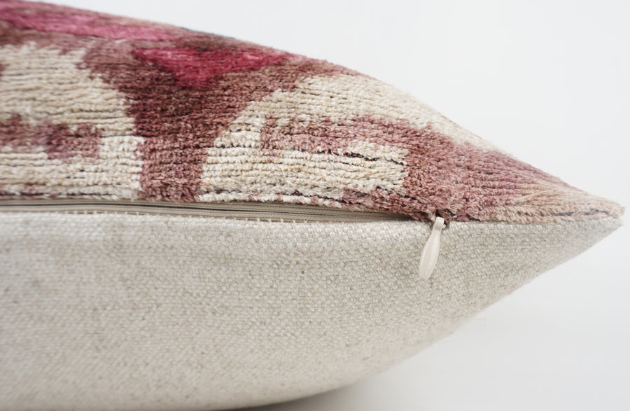 HANDMADE- IKAT SILK/VELVET PILLOWCASE