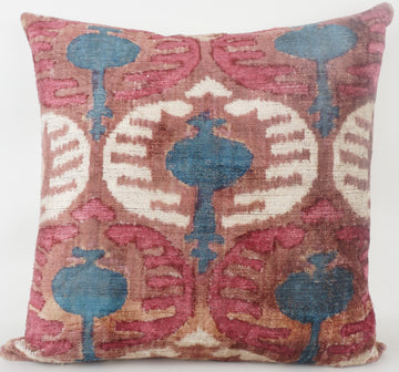 HANDMADE- IKAT SILK/VELVET PILLOWCASE