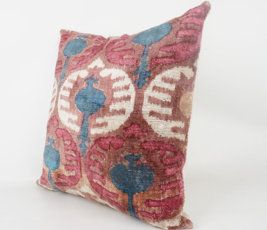 HANDMADE- IKAT SILK/VELVET PILLOWCASE