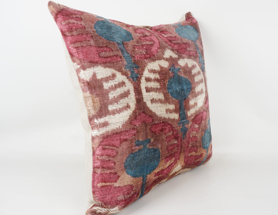 HANDMADE- IKAT SILK/VELVET PILLOWCASE