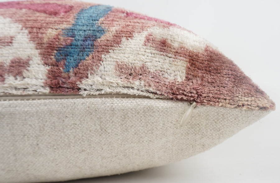 HANDMADE- IKAT SILK/VELVET PILLOWCASE