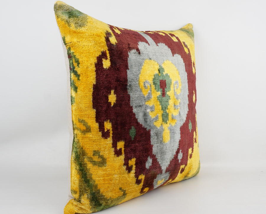HANDMADE- IKAT SILK/VELVET PILLOWCASE