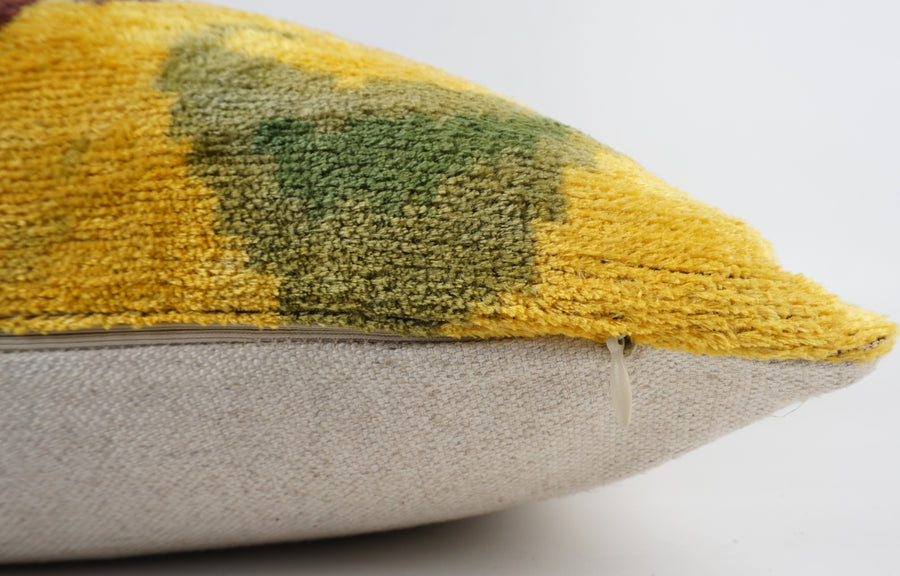 HANDMADE- IKAT SILK/VELVET PILLOWCASE