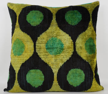 HANDMADE- IKAT SILK/VELVET PILLOWCASE
