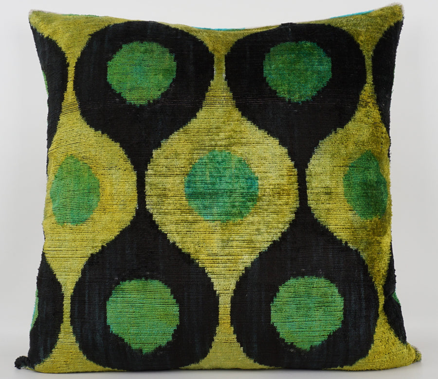 HANDMADE- IKAT SILK/VELVET PILLOWCASE