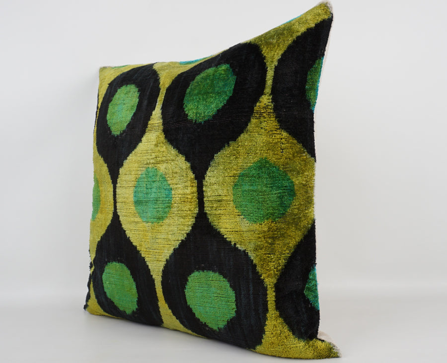 HANDMADE- IKAT SILK/VELVET PILLOWCASE
