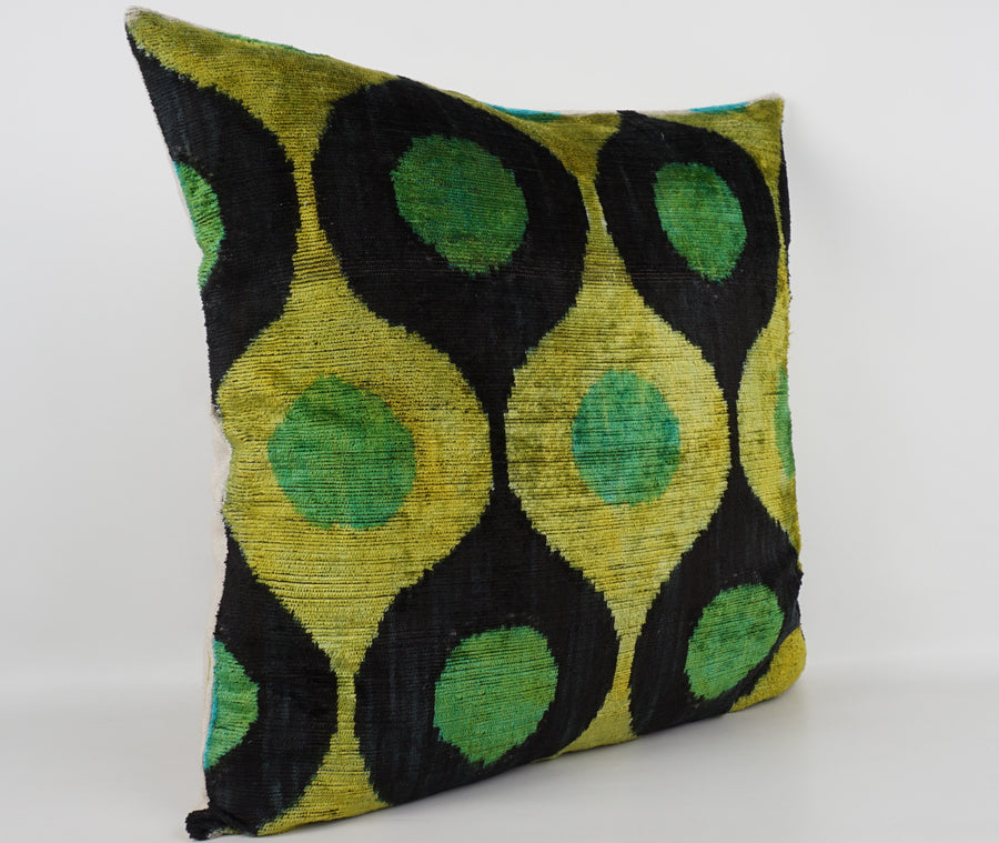 HANDMADE- IKAT SILK/VELVET PILLOWCASE
