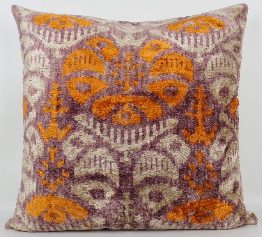 HANDMADE- IKAT SILK/VELVET PILLOWCASE