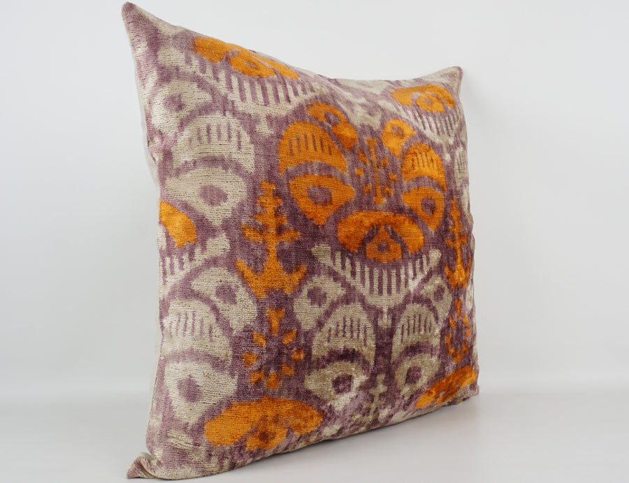 HANDMADE- IKAT SILK/VELVET PILLOWCASE