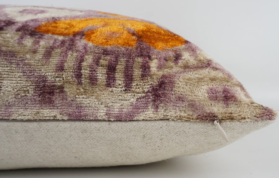 HANDMADE- IKAT SILK/VELVET PILLOWCASE