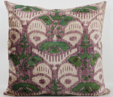 HANDMADE- IKAT SILK/VELVET PILLOWCASE