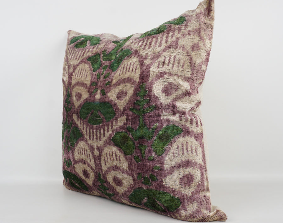 HANDMADE- IKAT SILK/VELVET PILLOWCASE