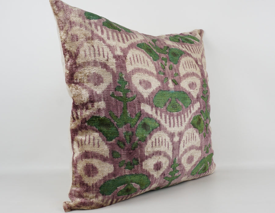 HANDMADE- IKAT SILK/VELVET PILLOWCASE
