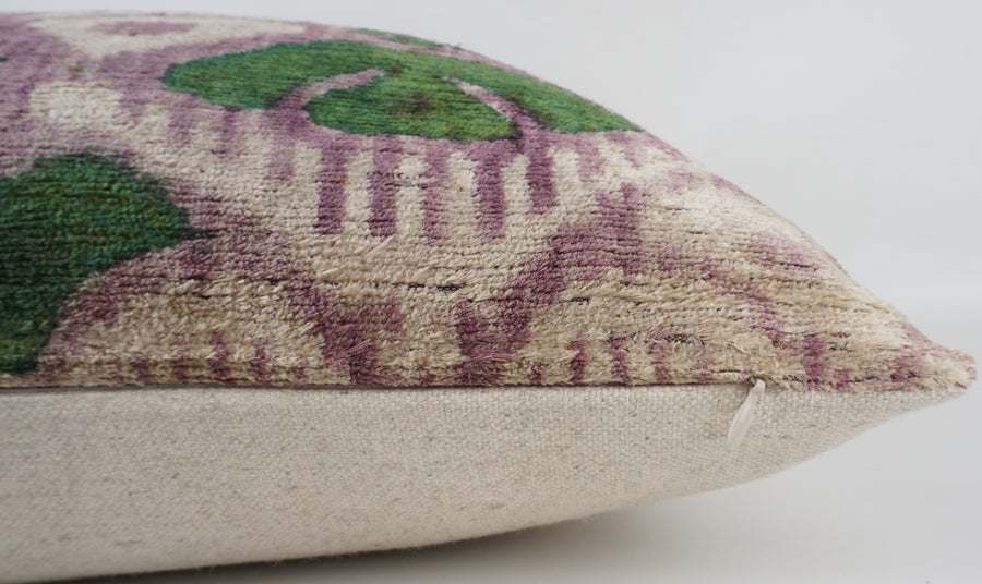 HANDMADE- IKAT SILK/VELVET PILLOWCASE