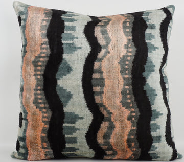 HANDMADE- IKAT SILK/VELVET PILLOWCASE