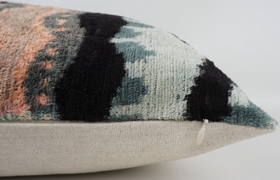 HANDMADE- IKAT SILK/VELVET PILLOWCASE