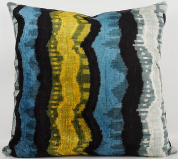 HANDMADE- IKAT SILK/VELVET PILLOWCASE