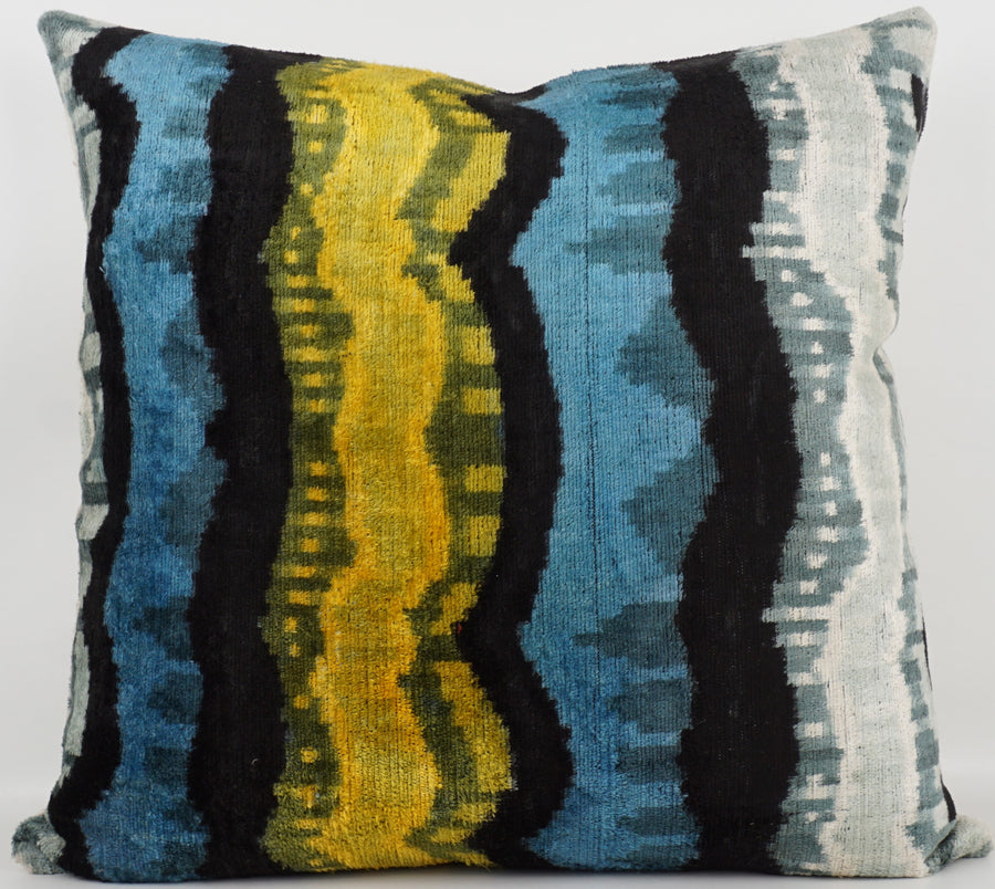 HANDMADE- IKAT SILK/VELVET PILLOWCASE