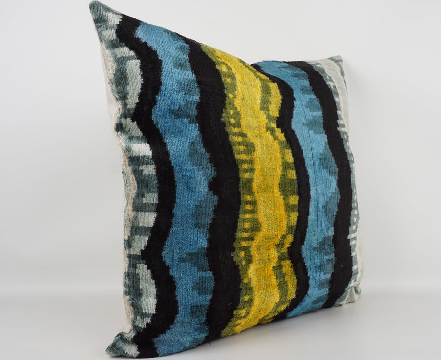 HANDMADE- IKAT SILK/VELVET PILLOWCASE