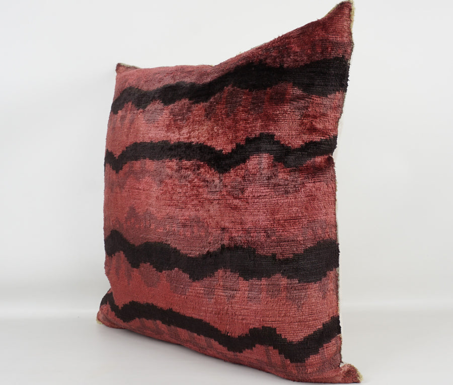 HANDMADE- IKAT SILK/VELVET PILLOWCASE