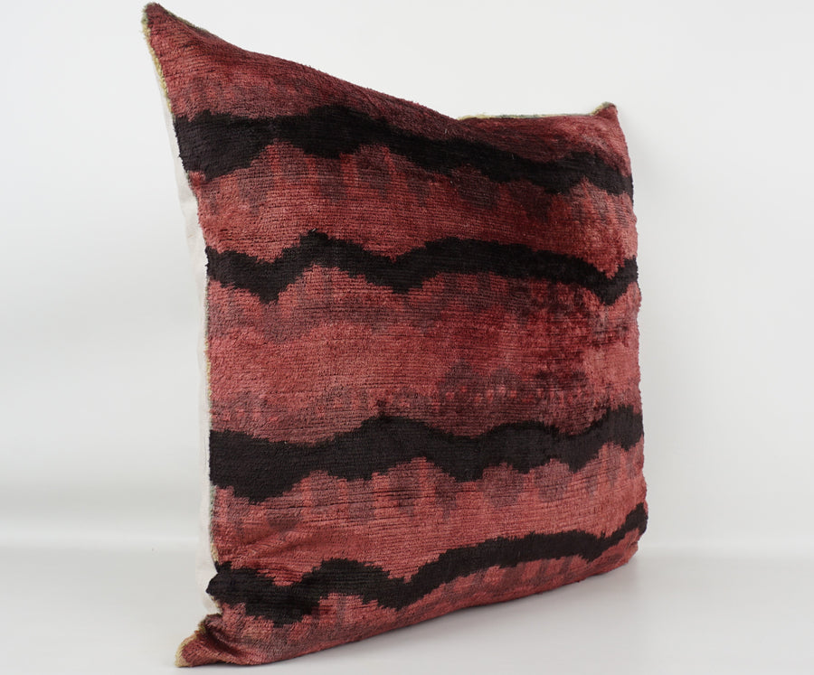 HANDMADE- IKAT SILK/VELVET PILLOWCASE