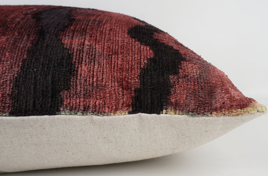 HANDMADE- IKAT SILK/VELVET PILLOWCASE