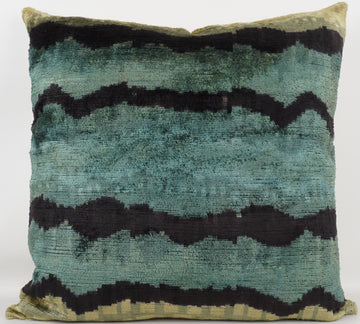 HANDMADE- IKAT SILK/VELVET PILLOWCASE