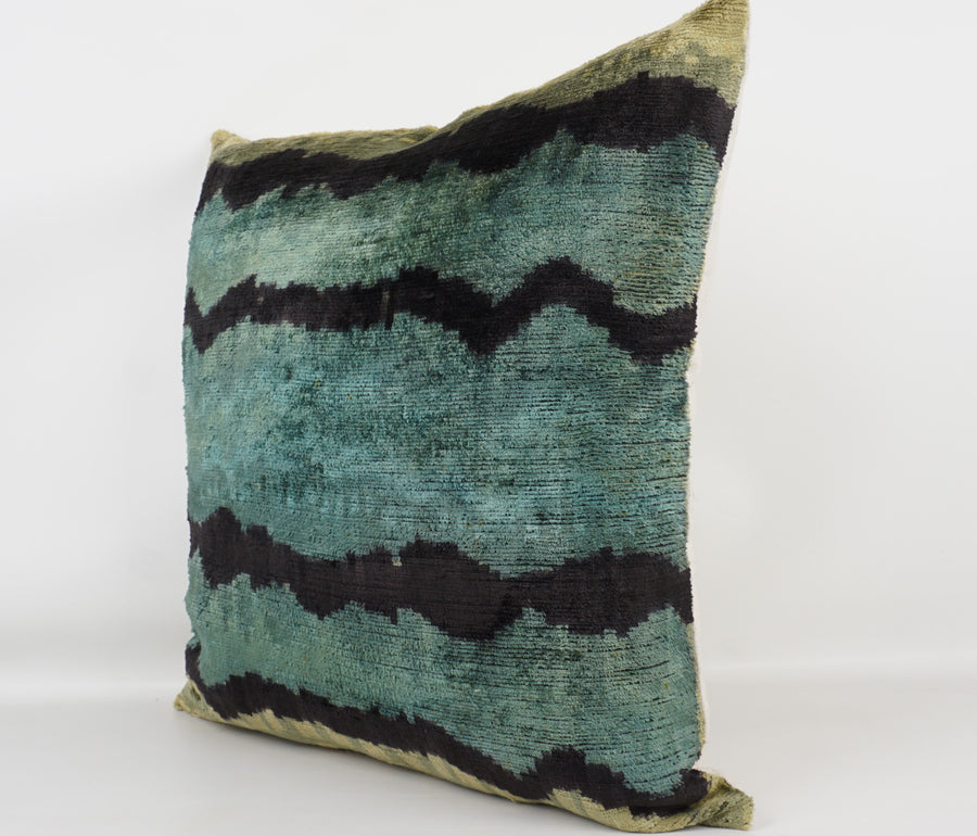 HANDMADE- IKAT SILK/VELVET PILLOWCASE