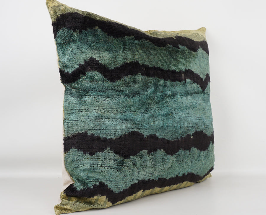 HANDMADE- IKAT SILK/VELVET PILLOWCASE
