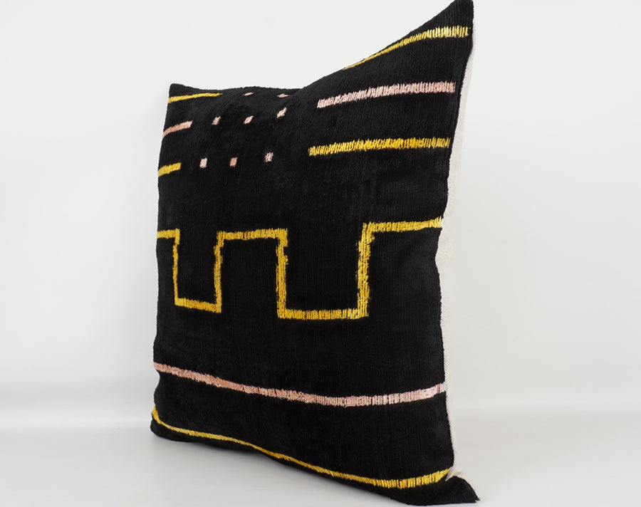 HANDMADE- IKAT SILK/VELVET PILLOWCASE