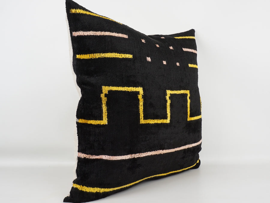 HANDMADE- IKAT SILK/VELVET PILLOWCASE