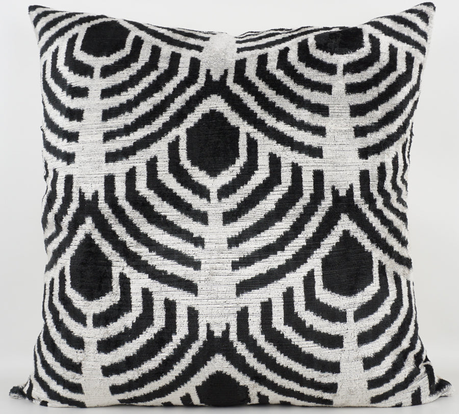 HANDMADE  IKAT SILK/VELVET PILLOWCASE