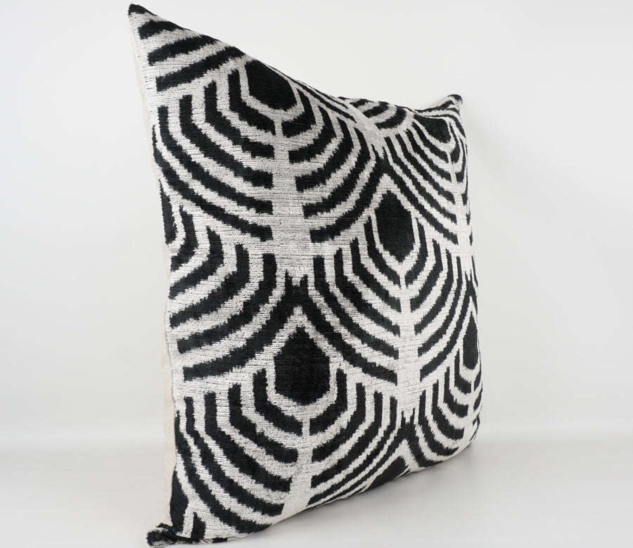 HANDMADE  IKAT SILK/VELVET PILLOWCASE