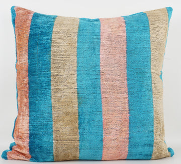 HANDMADE- IKAT SILK/VELVET PILLOWCASE