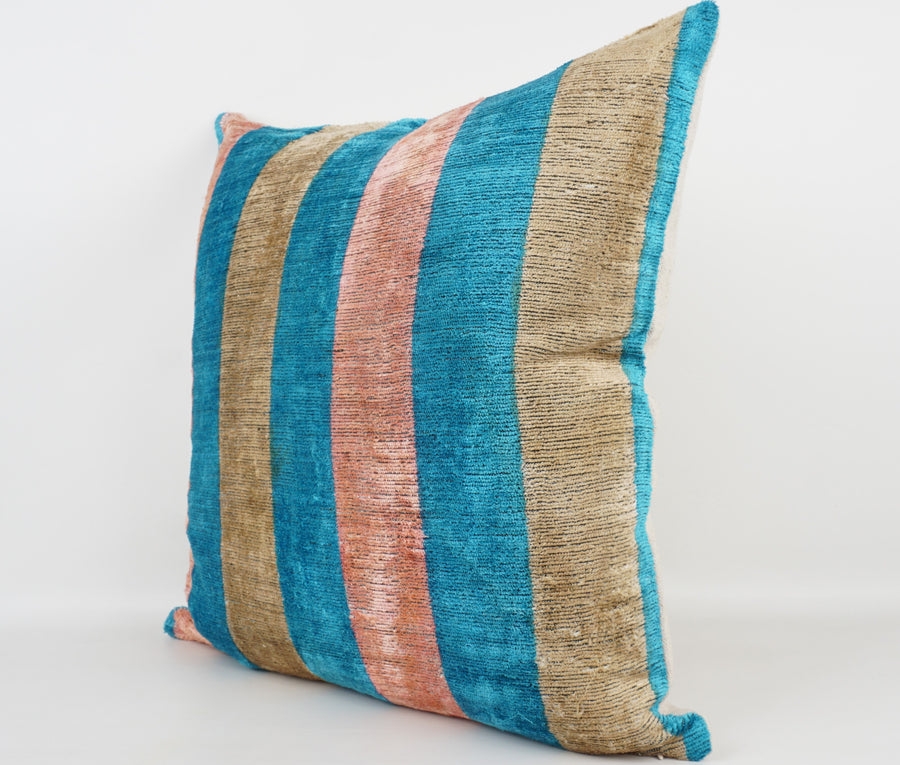 HANDMADE- IKAT SILK/VELVET PILLOWCASE