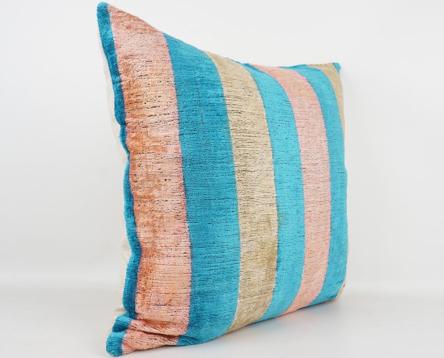 HANDMADE- IKAT SILK/VELVET PILLOWCASE