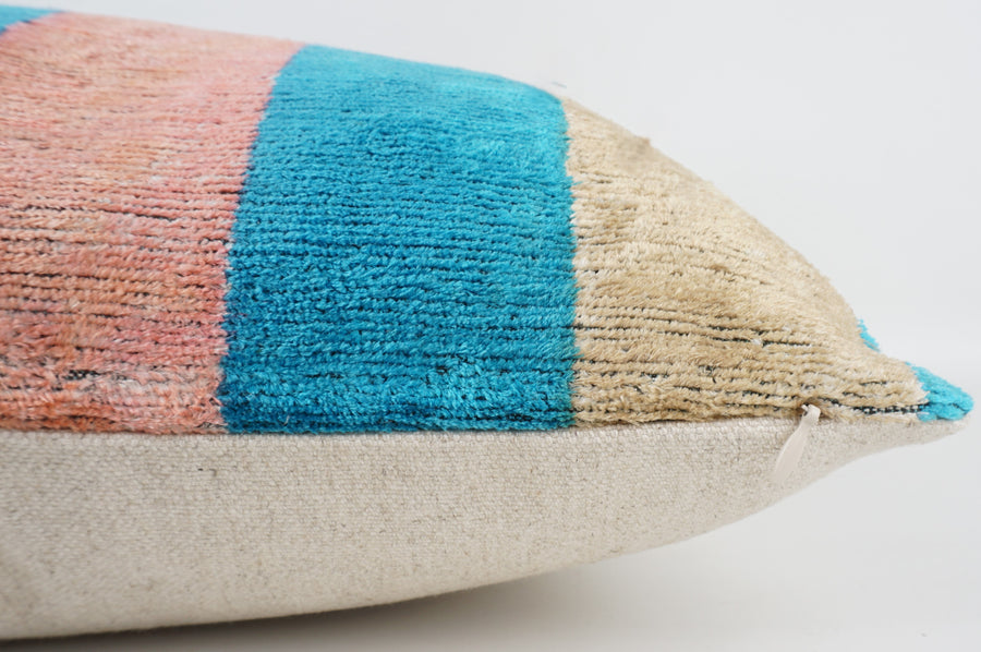 HANDMADE- IKAT SILK/VELVET PILLOWCASE