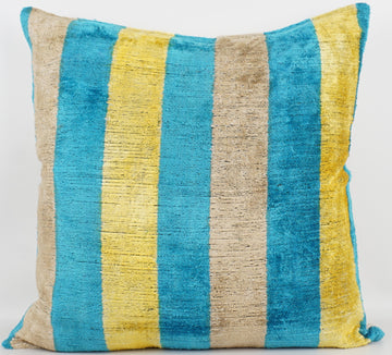 HANDMADE- IKAT SILK/VELVET PILLOWCASE