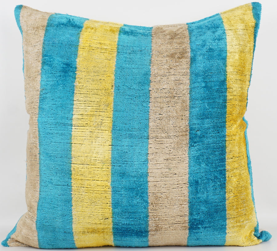 HANDMADE- IKAT SILK/VELVET PILLOWCASE