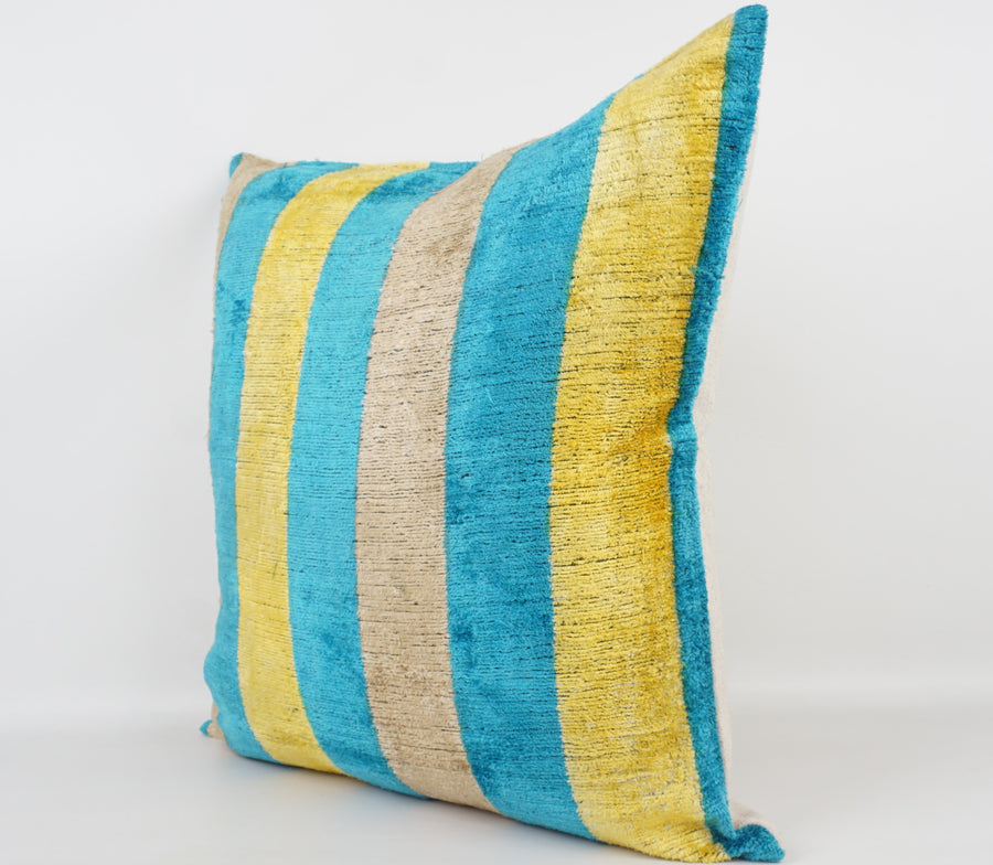 HANDMADE- IKAT SILK/VELVET PILLOWCASE