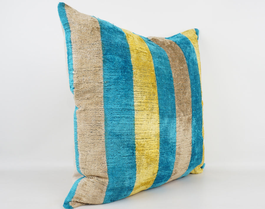 HANDMADE- IKAT SILK/VELVET PILLOWCASE