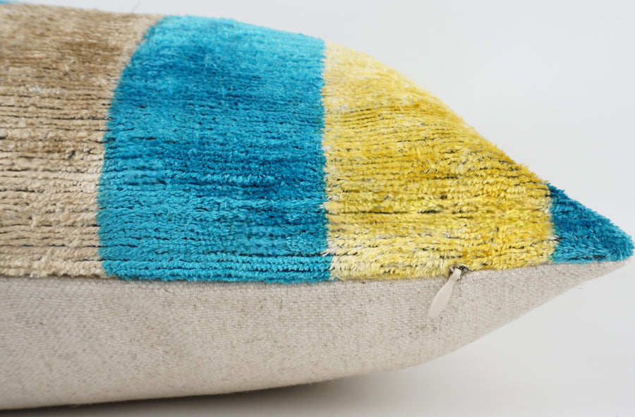 HANDMADE- IKAT SILK/VELVET PILLOWCASE