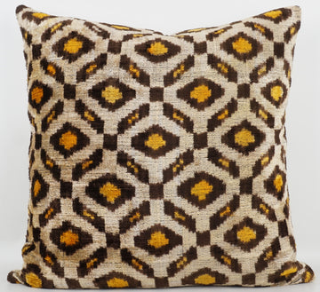 HANDMADE- IKAT SILK/VELVET PILLOWCASE