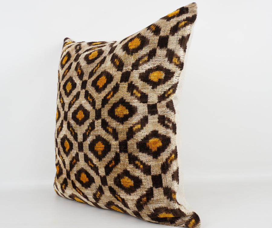 HANDMADE- IKAT SILK/VELVET PILLOWCASE