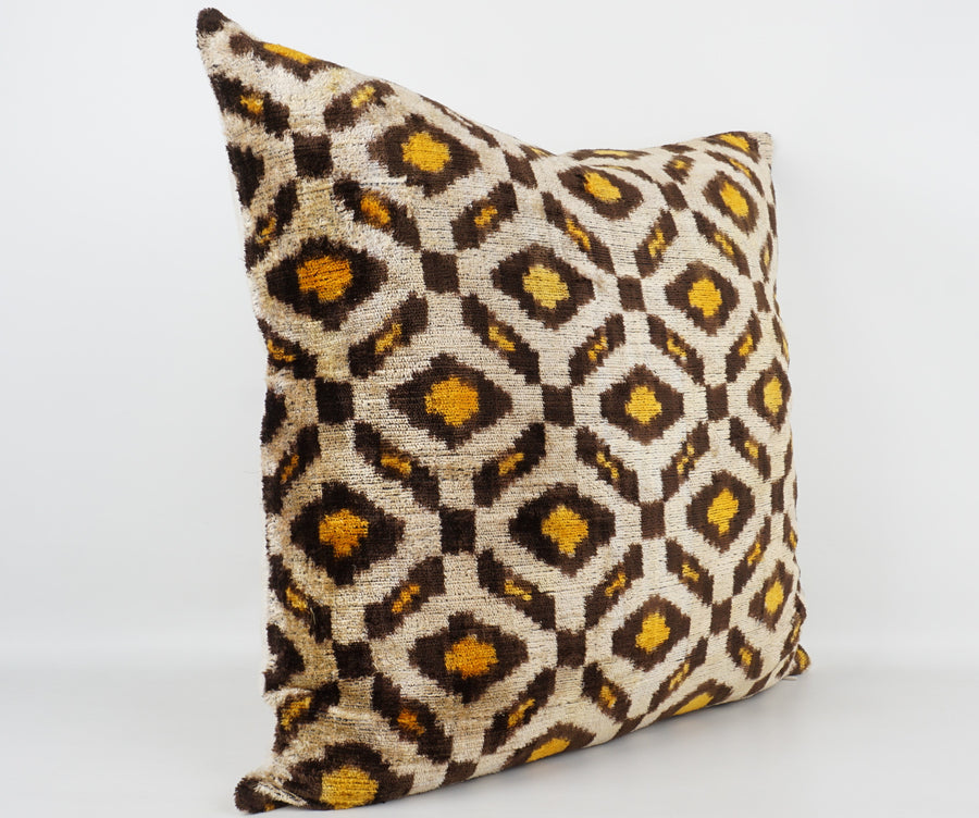 HANDMADE- IKAT SILK/VELVET PILLOWCASE